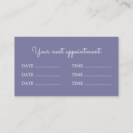 Violet hydrangeas afsprakenkaartje (Achterkant)