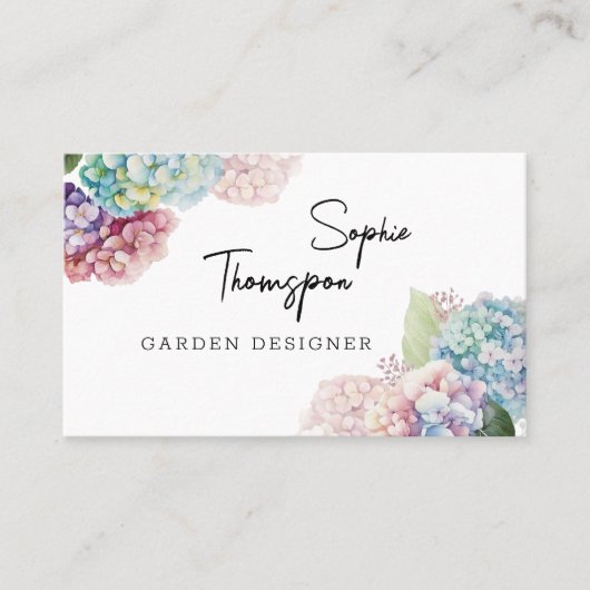 Violet hydrangeas visitekaartje (Voorkant)
