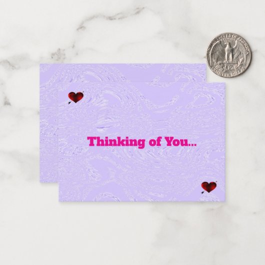 Violet Ice en Hearts Notitiekaarten Notitiekaartje (Voorkant / Achterkant in situ)