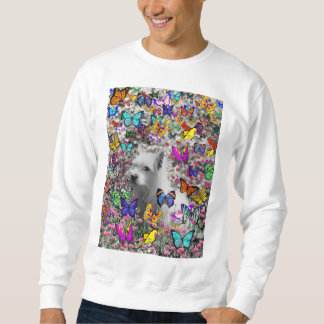 Violet in Butterflies - White Westie Dog Trui