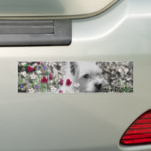 Violet in Flowers - White Westie Dog Bumpersticker (Op auto)