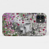 Violet in Flowers - White Westie Dog Case-Mate iPhone Case (Achterkant (horizontaal))
