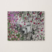 Violet in Flowers - White Westie Dog Legpuzzel (Horizontaal)