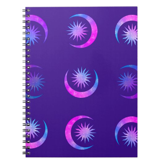 Violet Indigo Paarse maan & zon Zen Dream Journal Notitieboek (Voorkant)