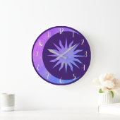 Violet Indigo Paarse Moon & Sun Zen Grote Klok (Huis)