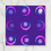Violet Indigo Paarse Moon & Sun Zen Party Package Bedankjes Labels (Achterkant)