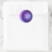 Violet Indigo Paarse Moon & Sun Zen Ronde Sticker (Tas)