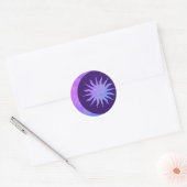 Violet Indigo Paarse Moon & Sun Zen Ronde Sticker (Envelop)