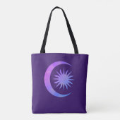 Violet Indigo Paarse Moon & Sun Zen Tote Bag (Achterkant)