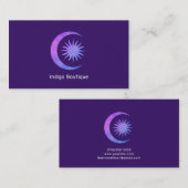 Violet Indigo Paarse Moon & Sun Zen Visitekaartje (Voorkant / Achterkant)