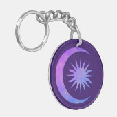 Violet Indigo Purple Moon & Sun Zen Sleutelhanger (Voorkant Links)