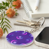 Violet Indigo Purple Moon & Sun Zen Sleutelhanger (Voorkant Rechts)