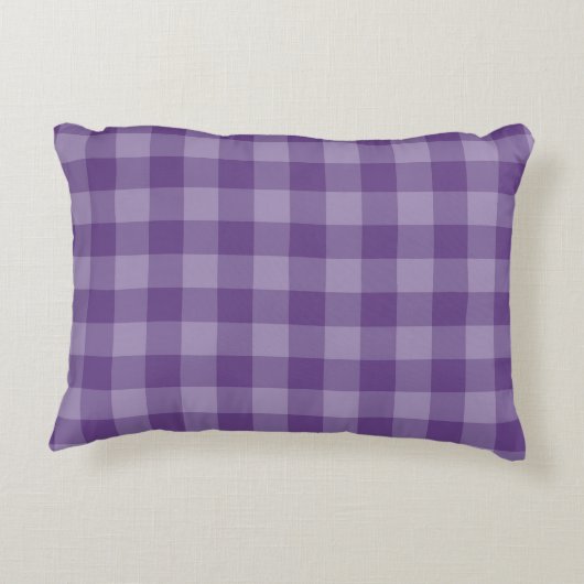 Violet ingecheckte achtergrond accent kussen (Achterkant)