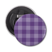 Violet ingecheckte achtergrond button flesopener (Voorkant)