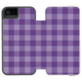 Violet ingecheckte achtergrond incipio iPhone portemonnee hoesje (Agenda Open)