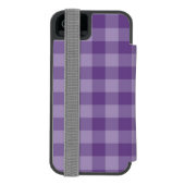 Violet ingecheckte achtergrond incipio iPhone portemonnee hoesje (Agenda Achterkant)