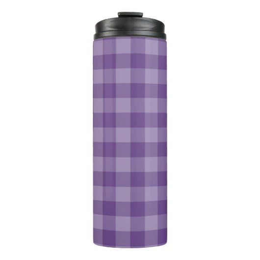 Violet ingecheckte achtergrond thermosbeker (Voorkant)