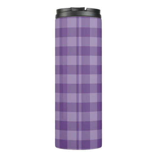 Violet ingecheckte achtergrond thermosbeker (Achterkant)