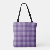 Violet ingecheckte achtergrond tote bag (Achterkant)