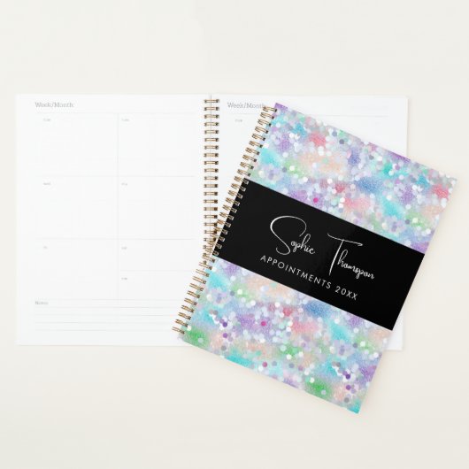 Violet irdescent glitter nieuw jaar planner (Display)