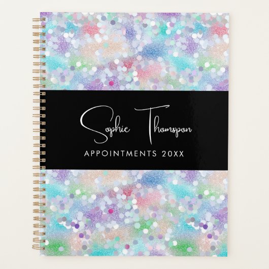 Violet irdescent glitter nieuw jaar planner (Voorkant)
