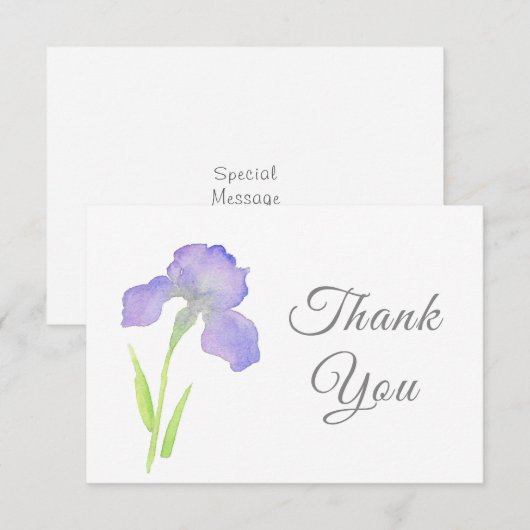 Violet Iris Bedankkaart (Voorkant / Achterkant)