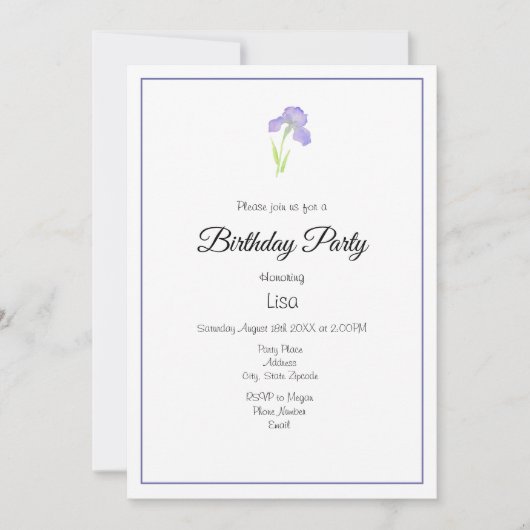 Violet Iris en Iris Pattern Kaart (Voorkant)