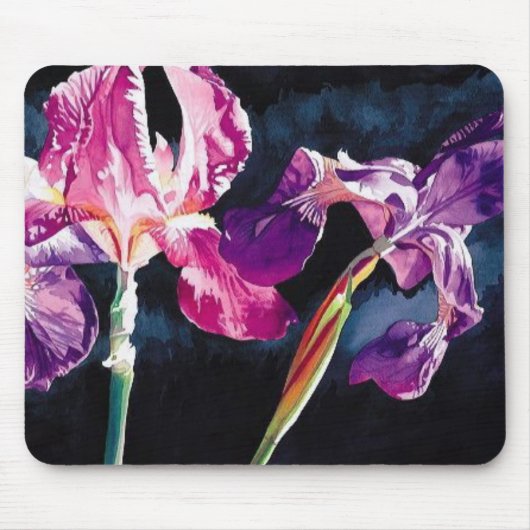 "Violet Iris" Floral van Paul Jackson Muismat (Voorkant)