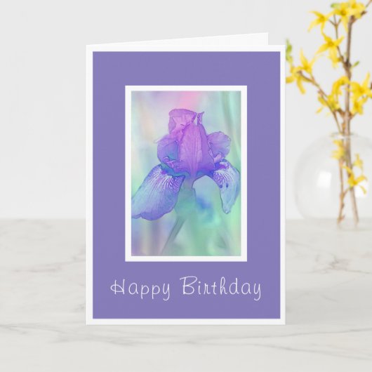 Violet Iris Kaart (Gele Bloem)