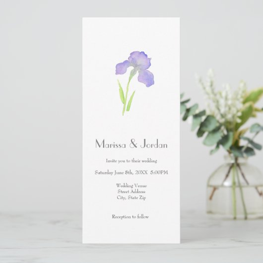 Violet Iris Kaart (Staand voorkant)