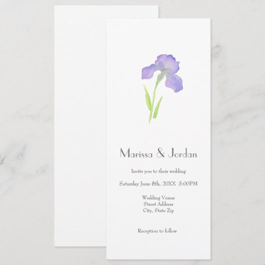 Violet Iris Kaart (Voorkant / Achterkant)