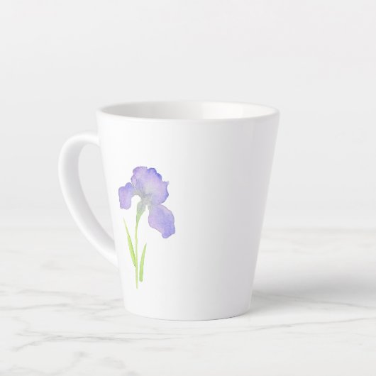 Violet Iris Latte Mok (Linkerhoek)
