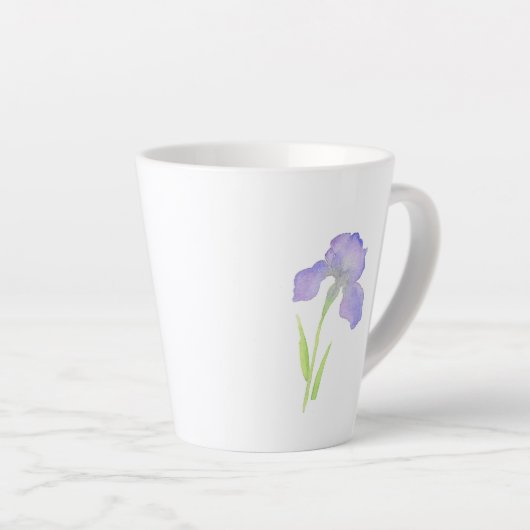 Violet Iris Latte Mok (Rechterhoek)