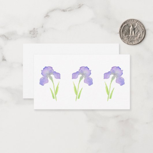 Violet Iris Note Card Notitiekaartje (Voorkant / Achterkant in situ)