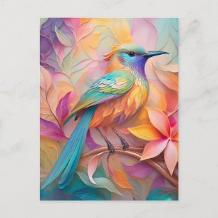 Violet Keelzangende Zangvogel Fantasie Vogel Briefkaart