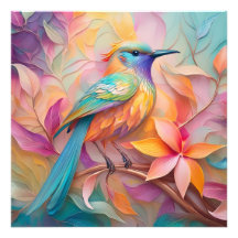 Violet Keelzangende Zangvogel Fantasie Vogel