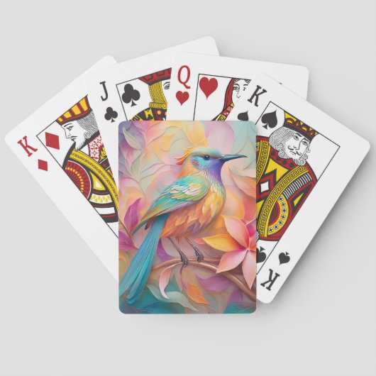 Violet Keelzangende Zangvogel Fantasie Vogel Pokerkaarten (Achterkant)