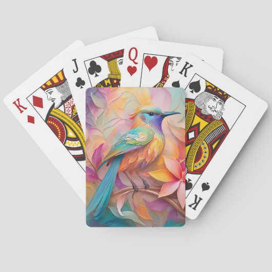 Violet Keelzangende Zangvogel Fantasie Vogel Pokerkaarten (Achterkant)