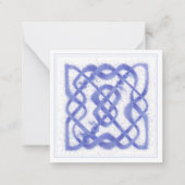 VIOLET KELTISCHE KNOOP 2,5" vierkante platte Kaart Notitiekaartje (Voorkant)