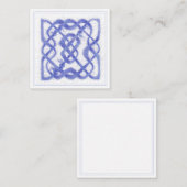 VIOLET KELTISCHE KNOOP 2,5" vierkante platte Kaart Notitiekaartje (Voorkant / Achterkant)