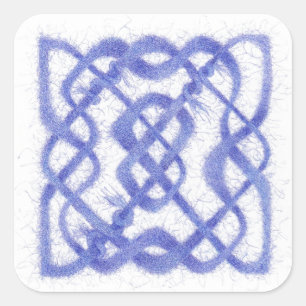 VIOLET KELTISCHE KNOOP Grote vierkante Stickers