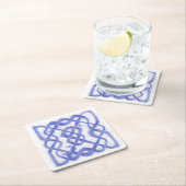 VIOLET KELTISCHE KNOOP Vierkante Papier Onderzette Kartonnen Onderzetters (Insitu)