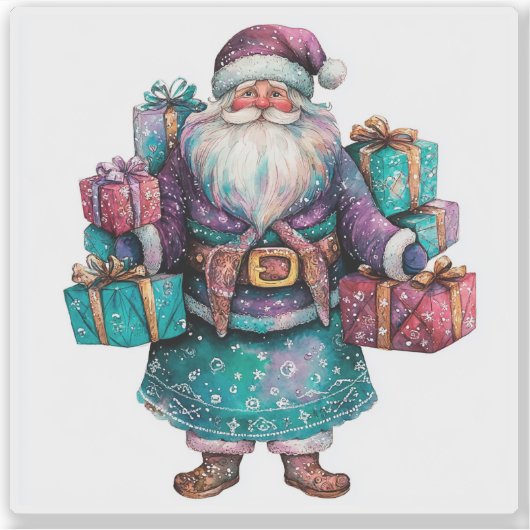 Violet Kerst sticker voor Feestdagen (Voorkant)