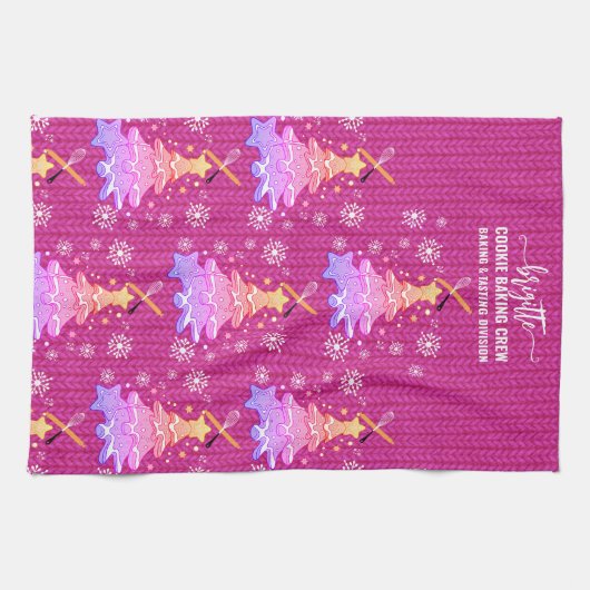 Violet Kerstboom Cookie Baking Crew Sneeuwvlok Theedoek (Horizontaal)