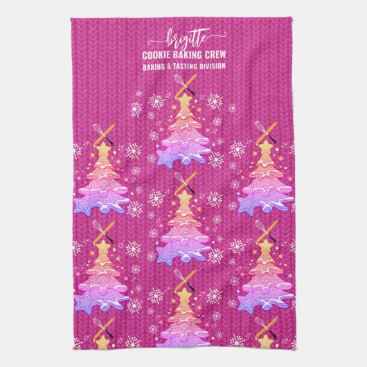Violet Kerstboom Cookie Baking Crew Sneeuwvlok Theedoek (Verticaal)
