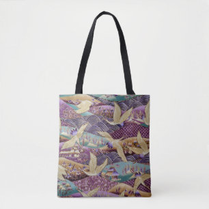 violet kimono textiel elegant tote bag