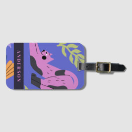 Violet Kitty Cat & Matisse Bladeren Bagagelabel