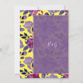 Violet Kleurrijke Wildflower Groen Bruiloft Kaart (Achterkant)