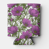Violet kosmos bloemen blikjeskoeler (Voorkant)