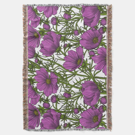 Violet kosmos bloemen deken (Voorkant Verticaal)